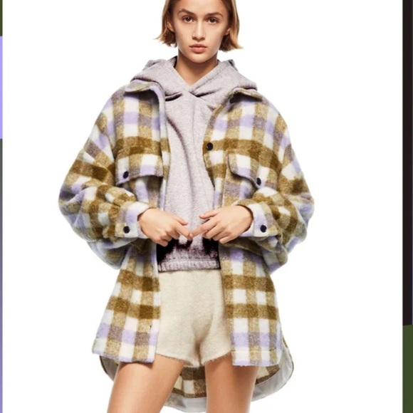 Zara oversized Shacket, size XS plaid wool blend. GUC - Picture 3 of 9